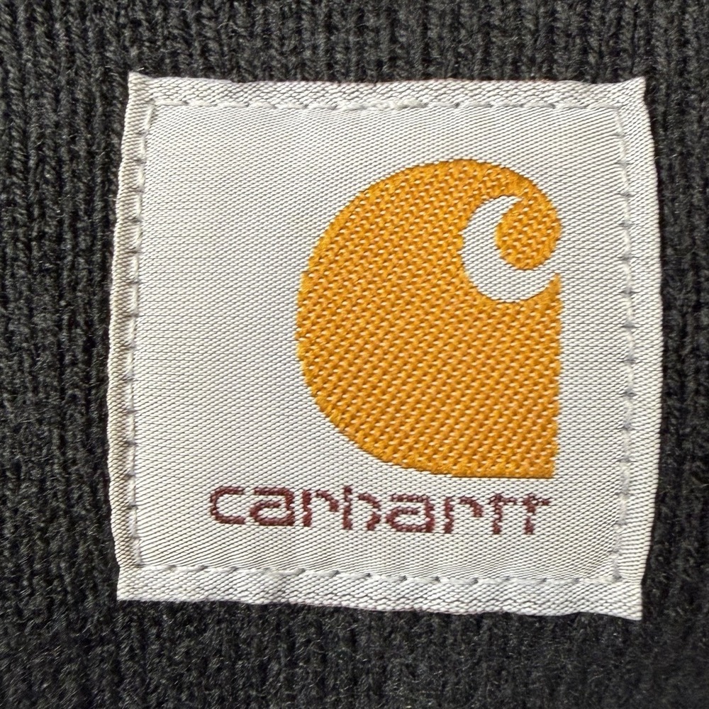 Carhartt Mens Acrylic Winter Work Beanie/Hat Black Cuffed With Logo OSFM